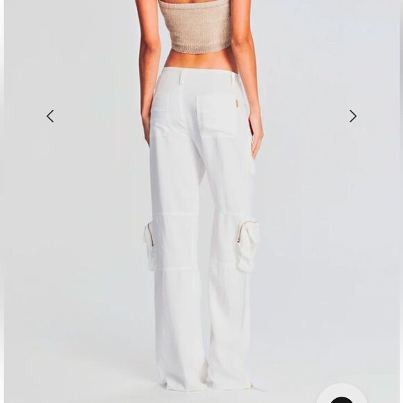 NWT Retrofete Kelani Jeans pants white cargos loose fit low rise SER.O.YA Sz 30 - Picture 6 of 16